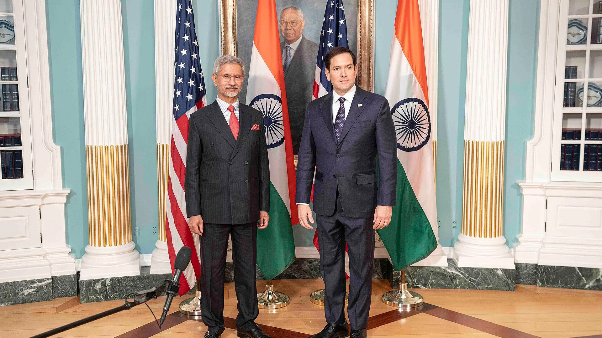 US Secretary of State Marco Rubio and Indian External Affairs Minister S. Jaishankar meeting at the State Department in Washington in January 2025